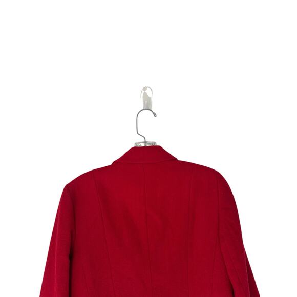 Talbots Red Office Work Career Business Preppy Wool Blend Aberdeen Blazer Size 2 - Picture 8 of 12